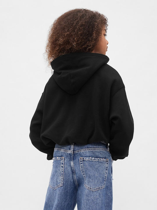 Fleece Kids Sweatshirt with Hood Black