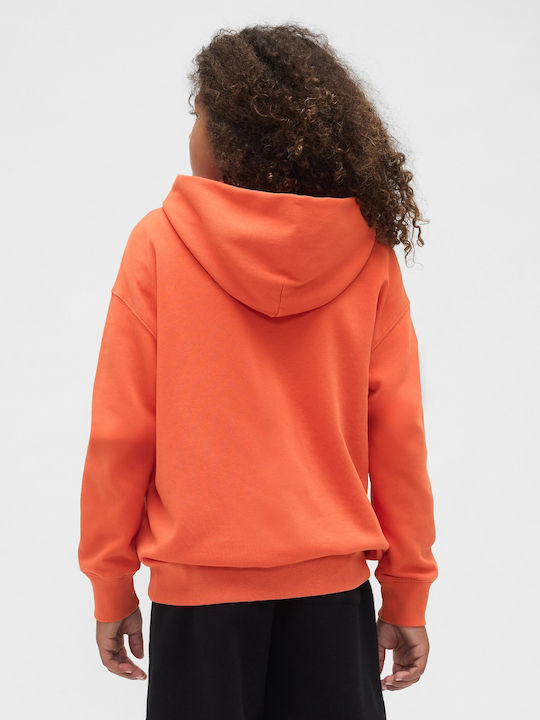 Kids Sweatshirt with Hood and Pockets Orange Vintage Soft