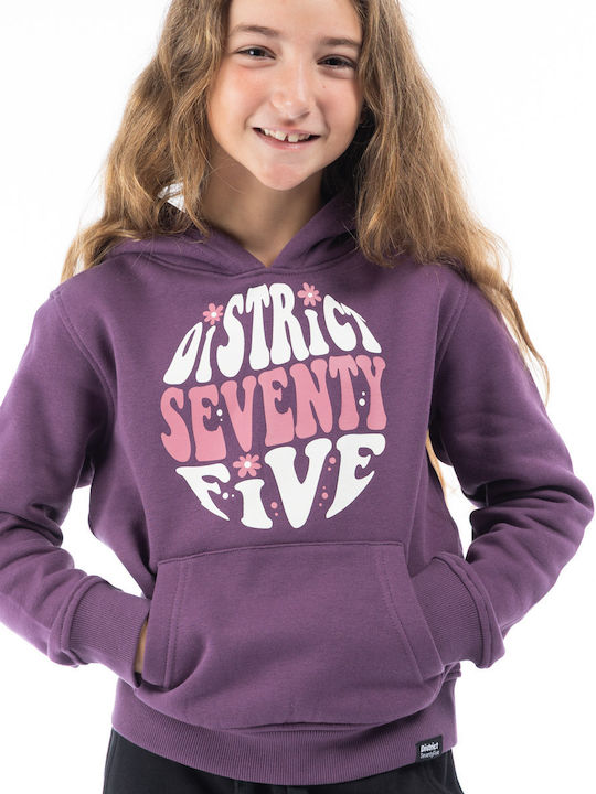 Kids Sweatshirt with Hood and Pockets Purple