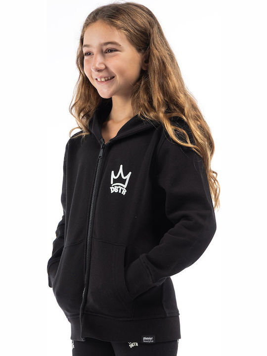 Kids Cardigan with Hood Black