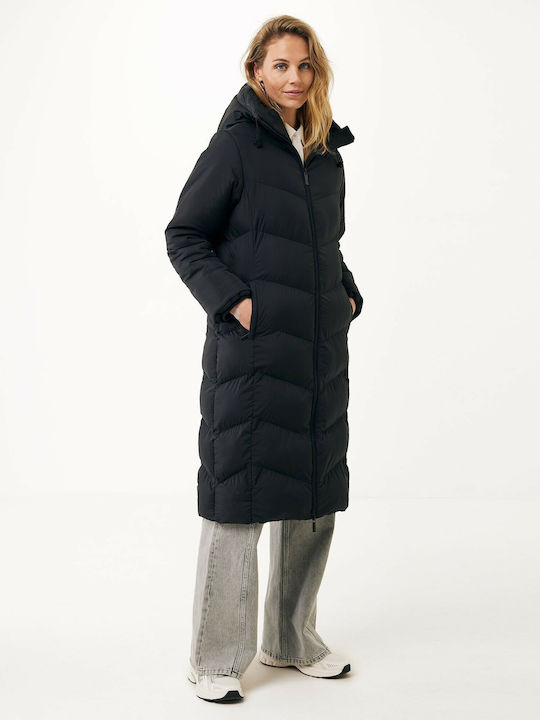 Long Women's Jacket for Winter Black