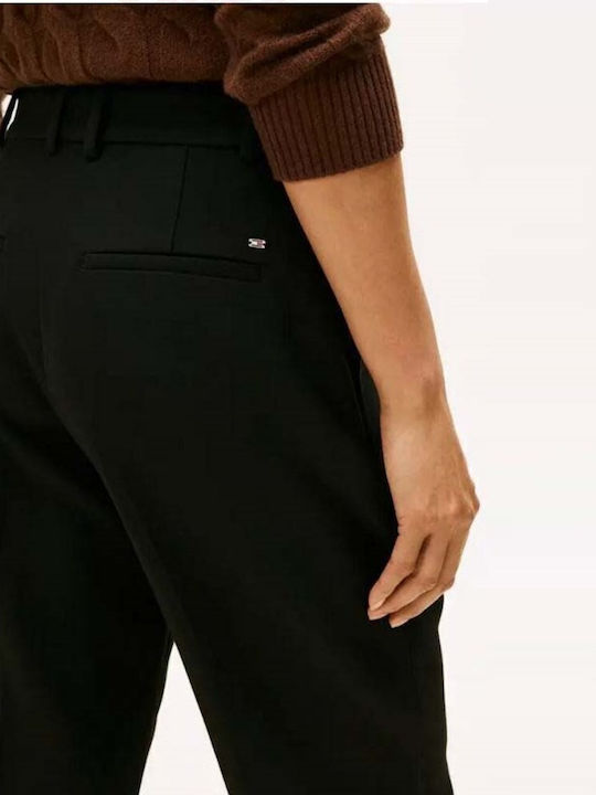Damen Stoff Hose in Schlanker Passform Black