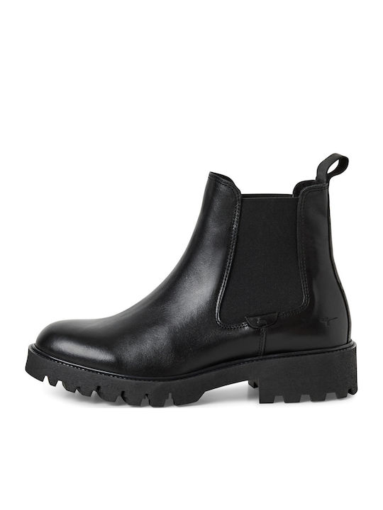Leder Stiefeletten Damen Schwarz
