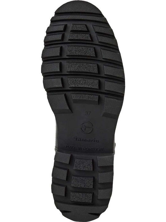 Leder Stiefeletten Damen Schwarz