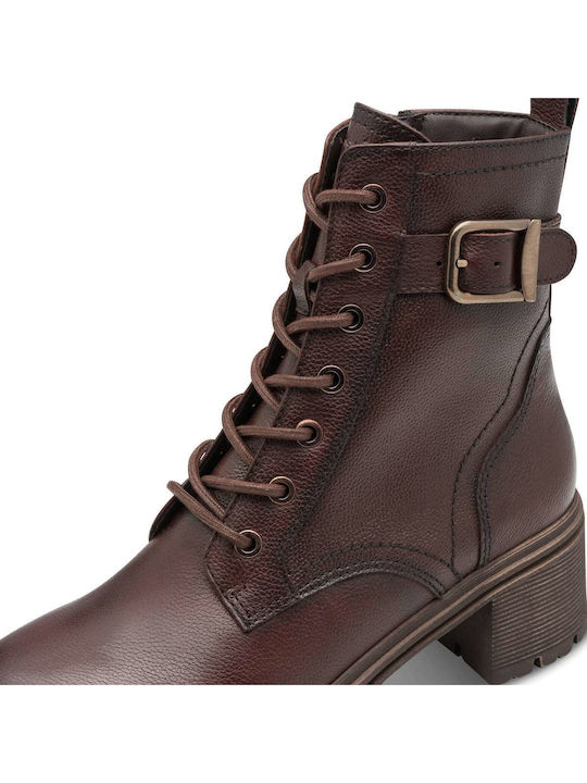 Leder Stiefeletten Damen Braun