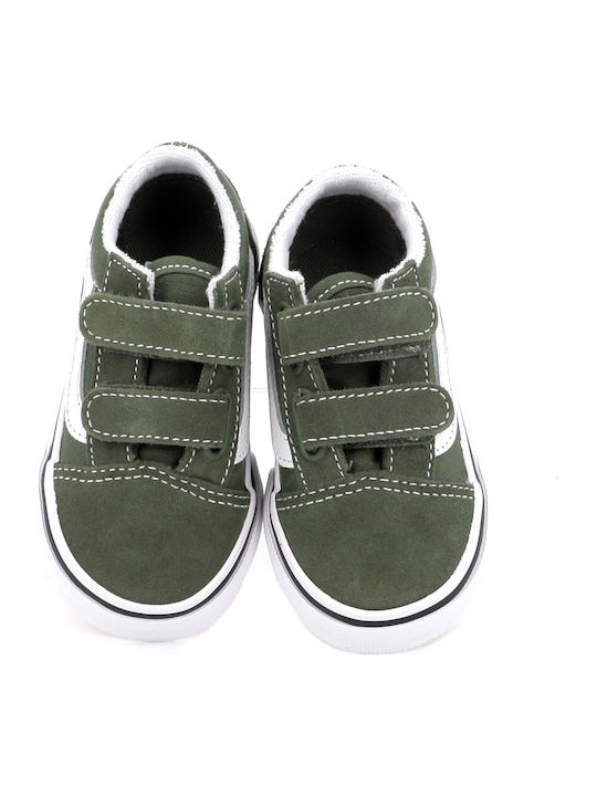 Old Skool Kids Sneakers with Scratch Green