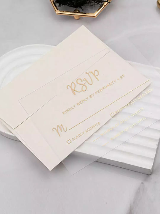 Transparent Wedding Place Card White Envelope – RSVP Or Menu Code Er53 50 Pieces