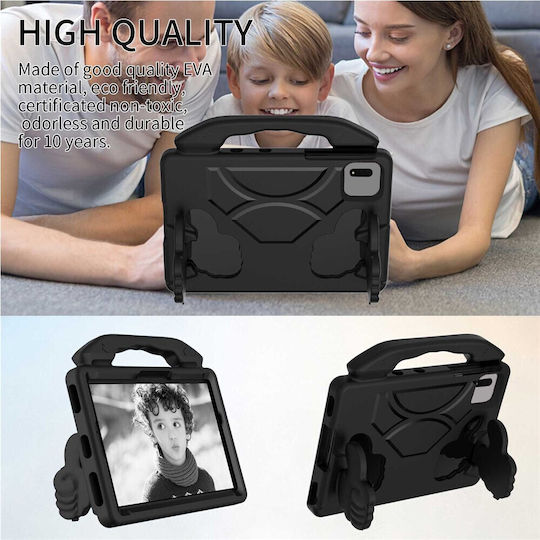 Kidsafe Shockproof Thumb Kickstand Back Cover Μαύρη (Xiaomi Redmi Pad 2, Redmi Pad SE 11, Lenovo Tab M11)