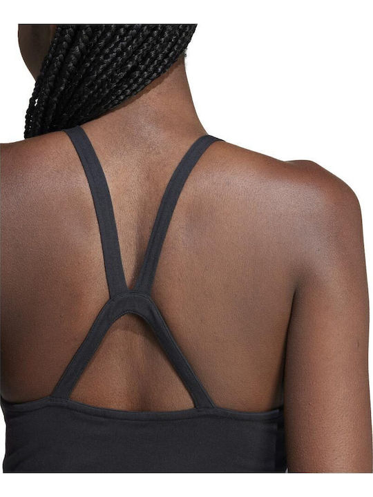3 Stripes Mini Athletic Dress with Spaghetti Strap Black
