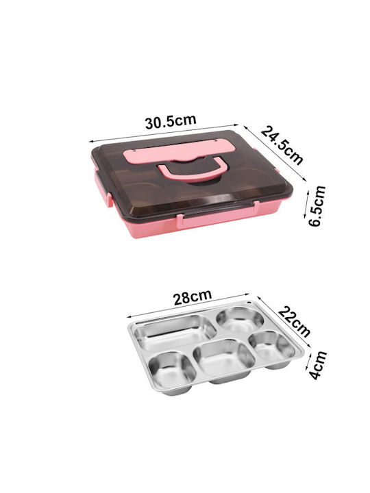 Inox Lunch Box Pink 31x25cm