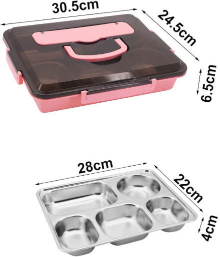 Кутия за обяд Inox Зелен 31x25см 1бр