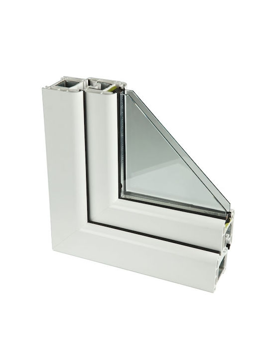 Hinged Window PVC W100xH100cm