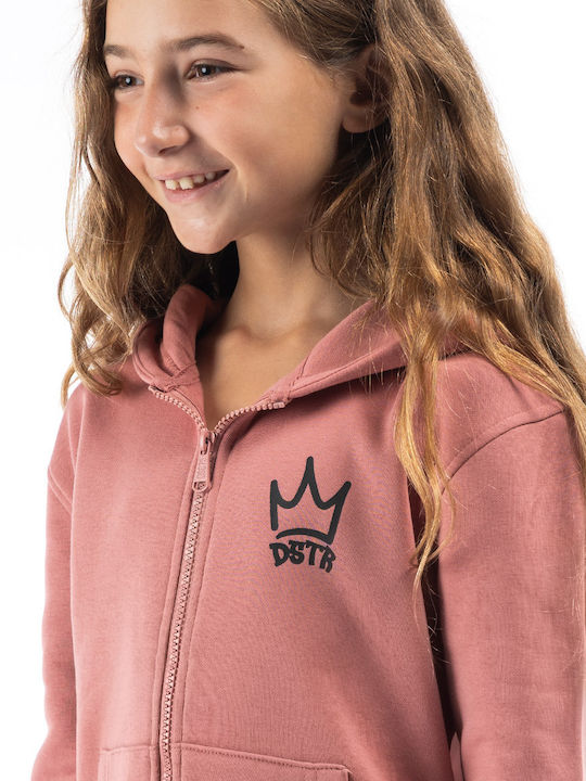 Kids Cardigan with Hood Pink