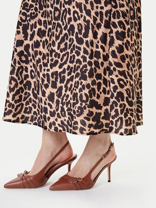 Satin Maxi Skirt Leopard Leopard
