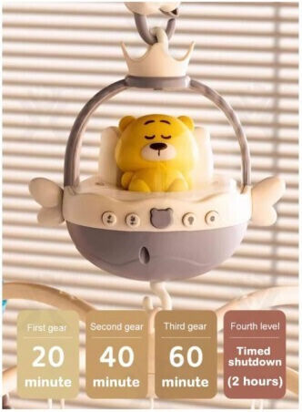 Lazarid Mobile for Cot with Music, Rotation, and Projector for 0++ Months