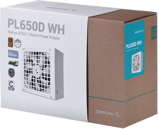 Deepcool PL650D 650W Λευκό Τροφοδοτικό Υπολογιστή Full Wired 80 Plus Bronze