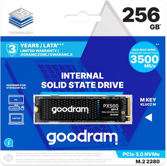 GoodRAM PX500-G3 SSD 256GB M.2 Type with PCI Express 3.0 Connection PX500-G3