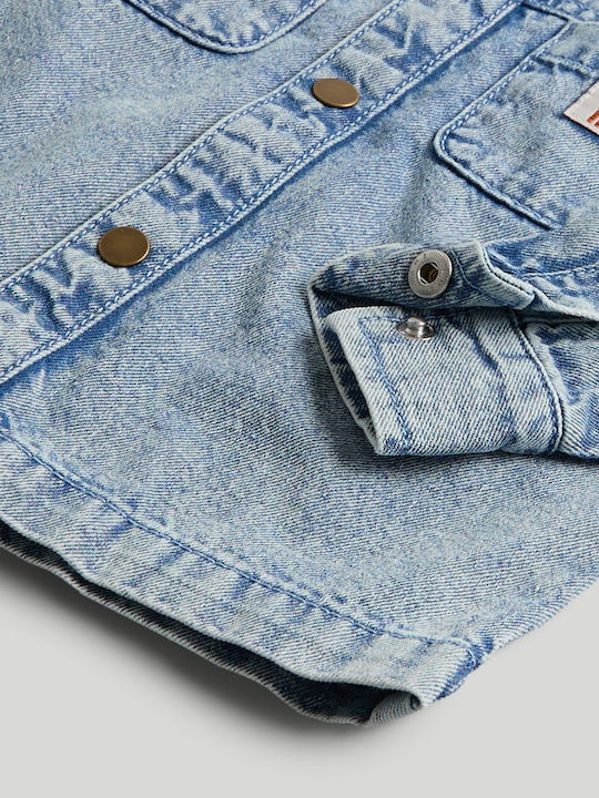 Copii Cămașă Cu mânecă lungă Denim Jean