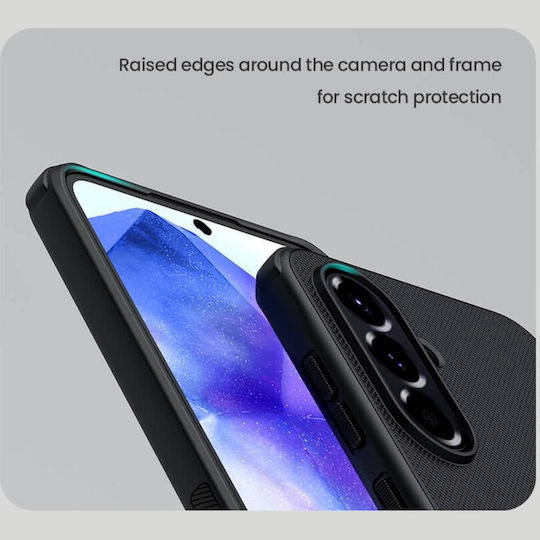 Nillkin Super Frosted Pro Magnetic Back Cover Plastic / Silicon Impermeabil Negru (Galaxy A56)