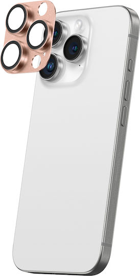Amazingthing Aviation-Grade Alloy Tempered Glass Lens for iPhone 16 Pro / 16 Pro Max Camera Lens Rose Gold