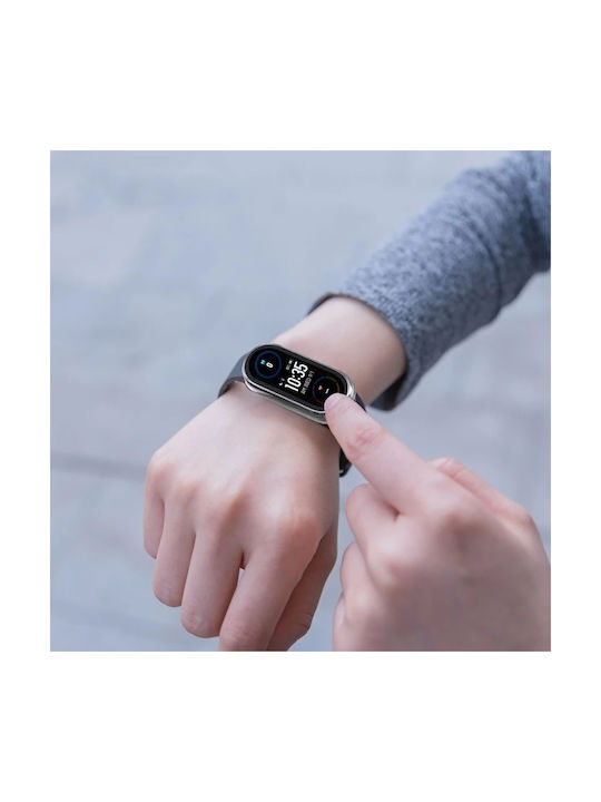Tech-Protect Plastic Case with Glass in Black color for Xiaomi Smart Band 10, Xiaomi Smart Band 10 NFC