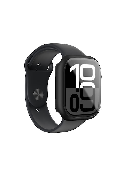 AmazingThing Πλαστική Θήκη με Τζαμάκι σε Μαύρο χρώμα για Apple Watch 42mm