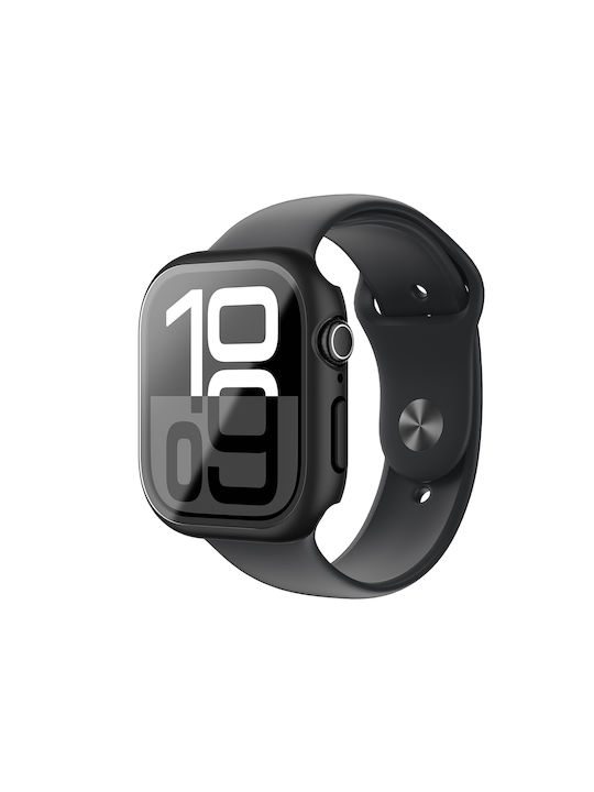 AmazingThing Πλαστική Θήκη με Τζαμάκι σε Μαύρο χρώμα για Apple Watch 42mm
