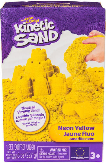Spin Master Construction Toy with Sand Kinetic Sand Refill Neon Yellow 227gr for Children 3+ Years