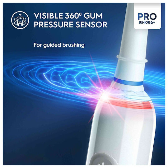 Oral-B Pro 3 Junior Elektrische Kinderzahnbürste mit Stoppuhr für 6+ Jahre mit Ersatzteilen