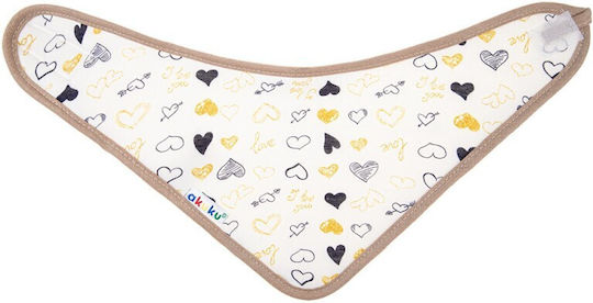 Akuku Bib Fabric with Hoop & Loop Fastener White