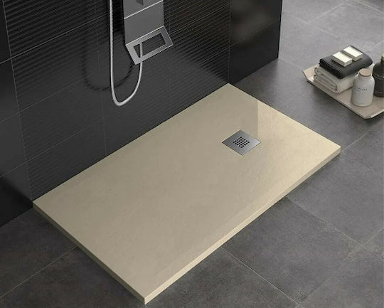 Karag Pietra Pătrată Inox Duș 80x80cm Albă
