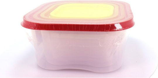 Sterk Set Plastic Lunch Boxes Pink 4 Pieces