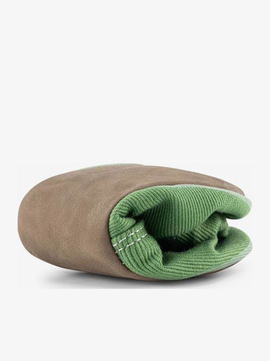 Kids Slippers Green Recycled Canvas