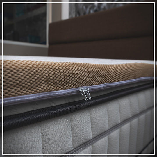 Como felt & wadding producers Mattress Topper Double Memory Foam with Bamboo Fibers , Removable Cover & Elastic Straps 150x200x4cm