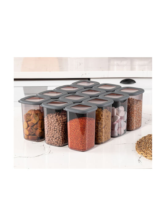Hermia Set 12 Bucăți Vaze Utilizare Generală cu Capac Plastic Negru 1200ml 12 Bucăți
