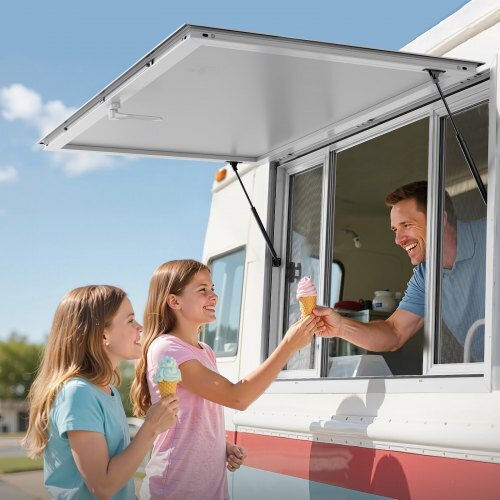 Vevor 152x92 Cm Verkaufsstand Bedienfenster Food Truck Service Markise