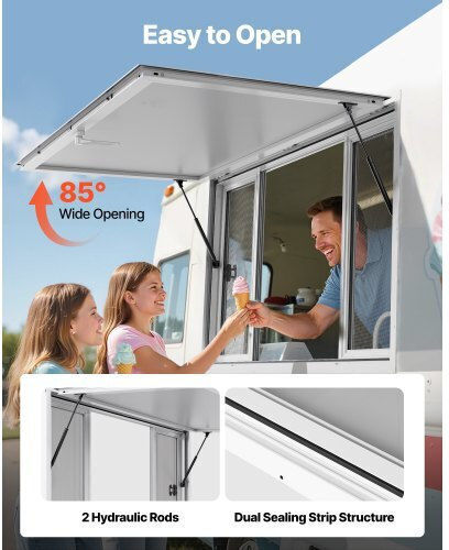 Vevor 152x92 Cm Verkaufsstand Bedienfenster Food Truck Service Markise