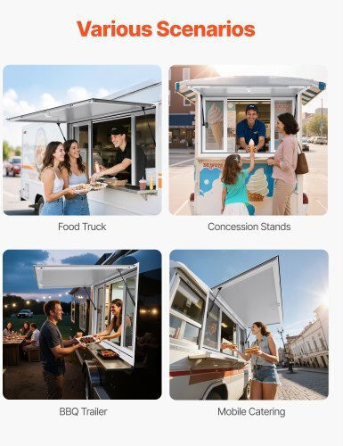 Vevor 152x92 Cm Verkaufsstand Bedienfenster Food Truck Service Markise
