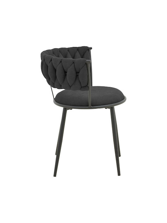 Alkia Dining Room Fabric Chair Black 57x58.5x72cm