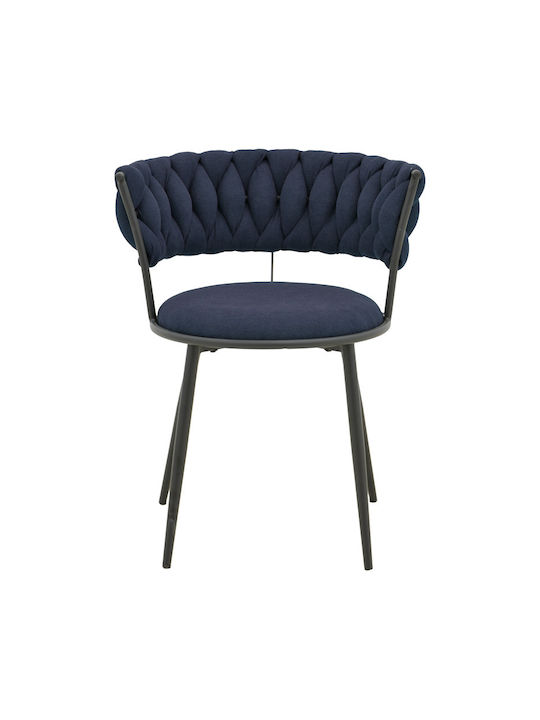 Alkia Dining Room Fabric Chair Dark Blue 57x58.5x72cm