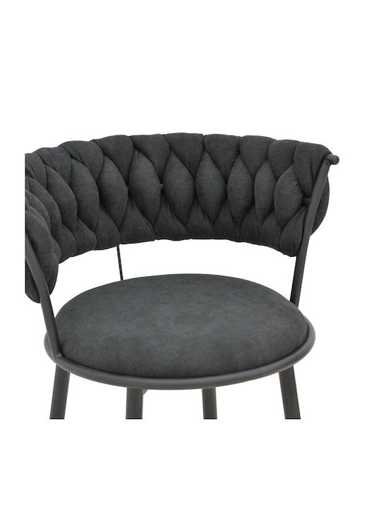Alkia Dining Room Fabric Chair Black 57x58.5x72cm