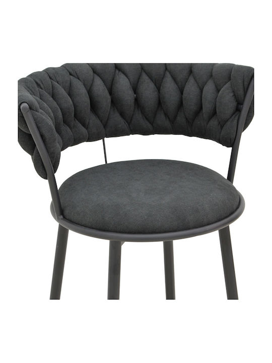Alkia Dining Room Fabric Chair Black 57x58.5x72cm