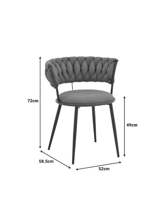 Alkia Dining Room Fabric Chair Dark Blue 57x58.5x72cm