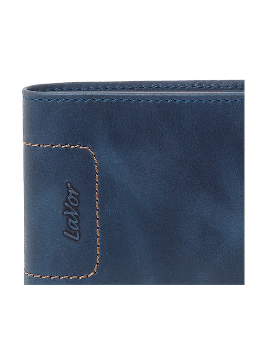 Leather Men's Wallet Classic with RFID Blue