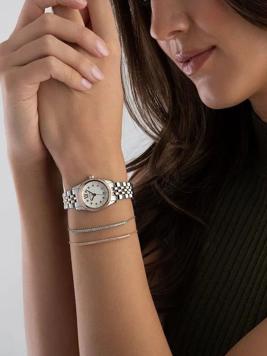 Michael Kors Lexington Damen Uhr Chronograph mit Rose Gold / Rose Gold / Gold / Gold Metallarmband