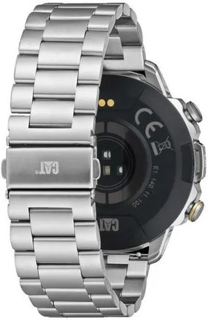 CAT E114011100 Stainless Steel 53mm Smartwatch με Παλμογράφο (Ασημί)