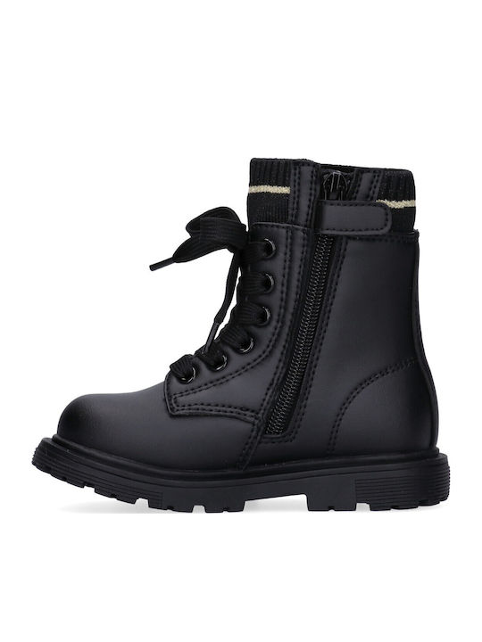 Kinderstiefel mit Schnürsenkeln Schwarz