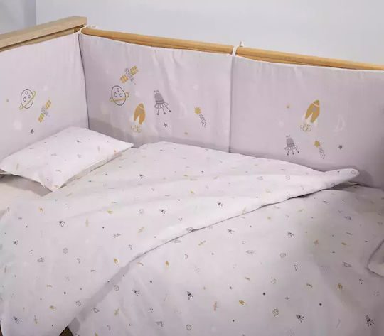 Nef-Nef Homeware My Universe Πάντα Κλασική για τα Κάγκελα της Κούνιας Γκρι 40cm