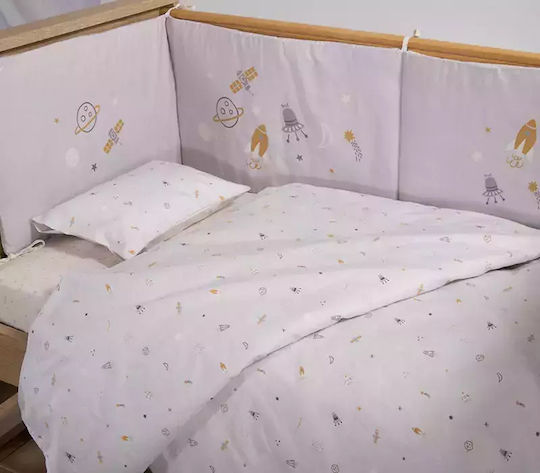 Nef-Nef Homeware My Universe Πάντα Κλασική για τα Κάγκελα της Κούνιας Γκρι 40cm