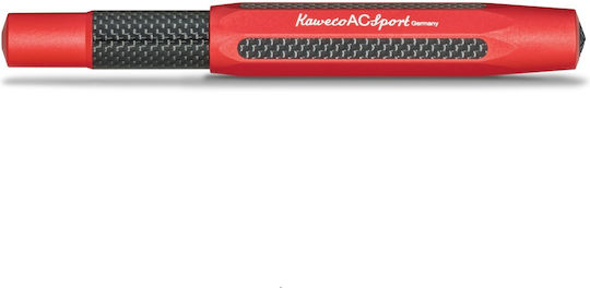 Kaweco Ac Sport Writing Pen Red made of Brass with Blue Ink